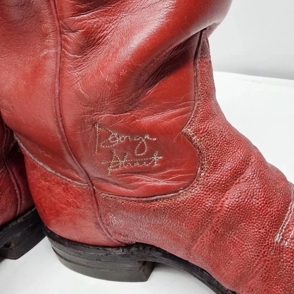 Tony Lama Red Leather Boots Western - Picture 5 of 9